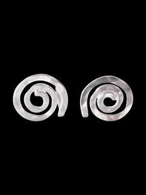 Moodtherapy Sterling Silver Spiral Stud Earrings Handmade Modern Art Design NEW